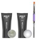 Poly Acryl Gel SET CLEAR  30g and Super White 30g in the tube  and Poly Gel brush flat straight incl. Spatula